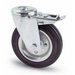 vendita online Ruote avo con foro supporto tipo medio gomma piena art.103f Ruote in gomma per carrelli Avo